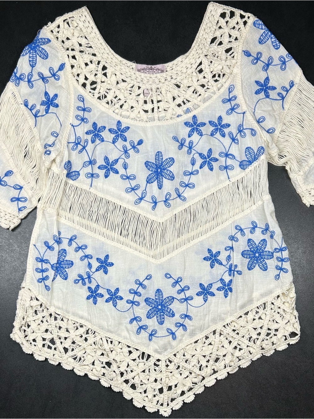 Anthropologie Oliver by Escio Size S Boho Crochet Tunic Top